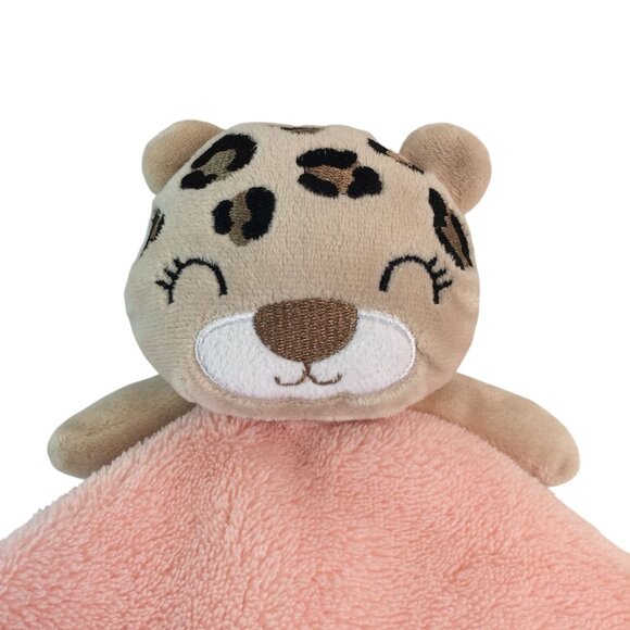 Baby Gear Pink Tan Leopard Cheetah Lovey 14" Baby Security Blanket - Picture 2 of 6